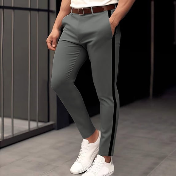 BRGZLK Mens Suit Pants Color Block High Waist Business Trousers with Pockets Casual 2026 Summer Lightweight Office Pants