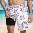 thumbnail image 1 of BRGZLK Mens Swim Trunks Breathable Casual Printed Drawstring Swim Shorts with Pockets Flag Bathing Suit For Beach, 1 of 3