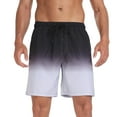 thumbnail image 1 of BRGZLK Mens Swim Trunks Ombre Lightweight Comfortable Elastic Waist with Liner Drawstring Quick Dry 5 Inch Bathing Suits Beach Shorts with Pockets Gray XXL, 1 of 5