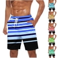 thumbnail image 1 of BRGZLK Mens Swim Trunks with Compression Liner Quick Dry Mens Bathing Suit Inseam Elastic Waist Drawstring Beach Shorts with Pocket, 1 of 6
