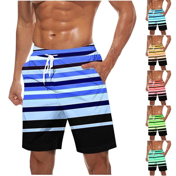 BRGZLK Mens Swim Trunks with Compression Liner Quick Dry Mens Bathing Suit Inseam Elastic Waist Drawstring Beach Shorts with Pocket