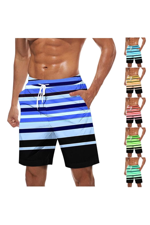 Mens Swim Trunks with Compression Liner Quick Dry Mens Bathing Suit Inseam Elastic Waist Drawstring Beach Shorts with Pocket