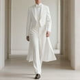 thumbnail image 1 of BRGZLK Mens Tailcoat Cardigan Long Tuxedo Jacket Formal Slim Fit Dress Vintage Suit Blazer Wedding Cocktail Party Holiday Dress Buttoned Woolen Coat White S, 1 of 5