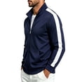 thumbnail image 1 of BRGZLK Mens Track Jacket Stand Collar Long Sleeve Color Block Lightweight Comfort Regular Fit Athletic Coats Fall Winter Fashion Coats with Pockets Navy 3XL, 1 of 6