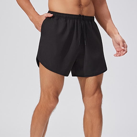 BRGZLK Mens Workout Shorts with Pockets Water Resistant Lightweight Quick Dry Gym Shorts Solid Color Quick Drying Outdoor Running