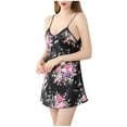 thumbnail image 1 of BRGZLK Nightgown for Women Loose Sleepwear V Neck Pajama Dress Soft Nightshirt Sleeveless Nightdress Chemise Black L, 1 of 3