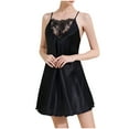 thumbnail image 1 of BRGZLK Nightgown for Women Loose Sleepwear V Neck Pajama Dress Soft Nightshirt Sleeveless Nightdress Chemise Black M, 1 of 4