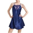 thumbnail image 1 of BRGZLK Nightgown for Women Loose Sleepwear V Neck Pajama Dress Soft Nightshirt Sleeveless Nightdress Chemise Dark Blue XXL, 1 of 4