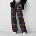 thumbnail image 1 of BRGZLK Plaid Sweatpant for Girls Warm Cold Proof Sweatpants Wide Leg Drawstring Wear Outside Casual Comfort Daily Pants with Pocket Navy 12-13 Years, 1 of 5