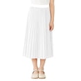 thumbnail image 1 of BRGZLK Pleated Midi Skirts for Girls Summer 2026 Solid Color A-Line Elastic High Waisted Flowy Swing Casual Flared Chiffon Long Skirts White 4-5 Years, 1 of 5