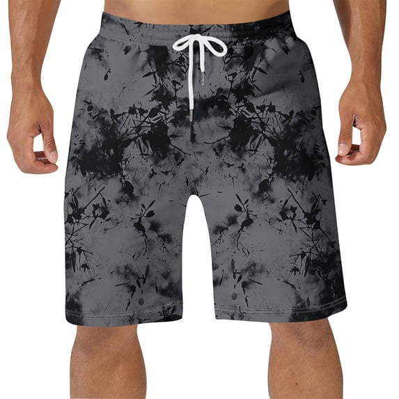 BRGZLK Plus Size Swim Trunks For Men Elastic Waist Drawstring Quick Drying Shorts Loose Fit Beach Swimwear Bathing Suit with Pockets