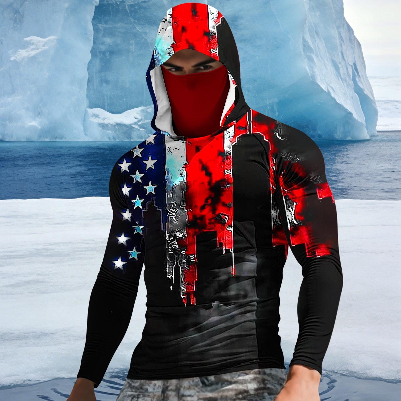 BRGZLK Quick Dry Hooded Sun Protection Shirt For Men Long Sleeve ...