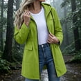 thumbnail image 1 of BRGZLK Rain Coats for Women Trendy Zip Up Solid Color Long Sleeve Hooded Lightweight Long Waterproof Jackets Elastic Waist Casual Outdoor Hiking Raincoats Green M, 1 of 7