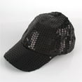 thumbnail image 1 of BRGZLK Sequin Baseball Cap for Women Solid Color Casual Sun Protection Hats Adjustable Retro Curved Brim Dance Hat Costume Accessory Black Free Size, 1 of 3