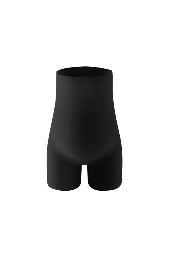 Shape Bump Seamless Maternity Shorts High Waist Maternity Leggings Belly Support Plus Size Shorts for Pregnancy with Extended Crotch,Prevent Thigh Chaffing Black XL