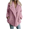 thumbnail image 1 of BRGZLK Sherpa Fleece Jacket Women Ladies Fleece Tops Fuzzy Teddy Long Trench Coat Warm Winter Outerwear Fluffy Plush Overcoat Mid Long Open Front Pea Coats, 1 of 6