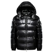BRGZLK Shiny Hooded Cotton, Puffer Jacket (Men's)