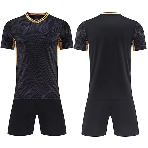 BRGZLK Soccer Jersey Set for Boys Summer Training Football Uniforms Mesh Quick Dry Short Sleeve Tops and Shorts Sets Yellow 3-4Y