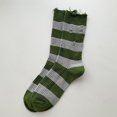 thumbnail image 1 of BRGZLK Socks for Womens Striped Hole Crew Beggar Socks Cotton Cozy Casual Socks for Women Color Block Athletic Fashion Comfort Socks Green One Size, 1 of 2