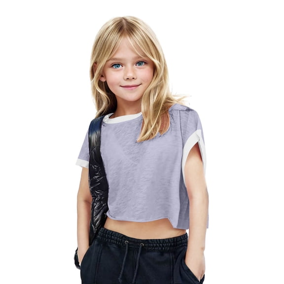 BRGZLK Summer Athletic Tank Tops for Girls Trendy Color Blocked Sleeveless Tops Breathable Comfort Cross Hollow Back Workout Tops Purple 11-12 Years