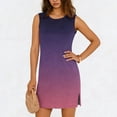 thumbnail image 1 of BRGZLK Summer Mini Dresses for Women 2026 Ombre Sleeveless Boho Camisole Round Neck Side Slit Sundress Swimsuit Coverup Casual Loose Beach Vacation Outfits Purple XXL, 1 of 6
