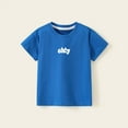 thumbnail image 1 of BRGZLK Summer New Short Sleeve Shirts for Boys Girls Children's Cute Printed Blouse Loose Casual Short Sleeved Round Neck Cotton Top Blue 7-8 Years, 1 of 4