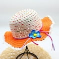 thumbnail image 1 of BRGZLK Summer Straw Hat for Girls Large Summer Cute Sun Hat Kids Outdoor Sunshade and Sun Protection Hat With Bowknot for 3-7 Years Orange Free Size, 1 of 3