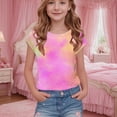 thumbnail image 1 of BRGZLK Summer Tops for Kids 2025 Spring Summer Fashion Tie-Dye Printed Tops Children's Round Neck Short Sleeve School Blouse T-Shirt Pink 13-14 Years, 1 of 6