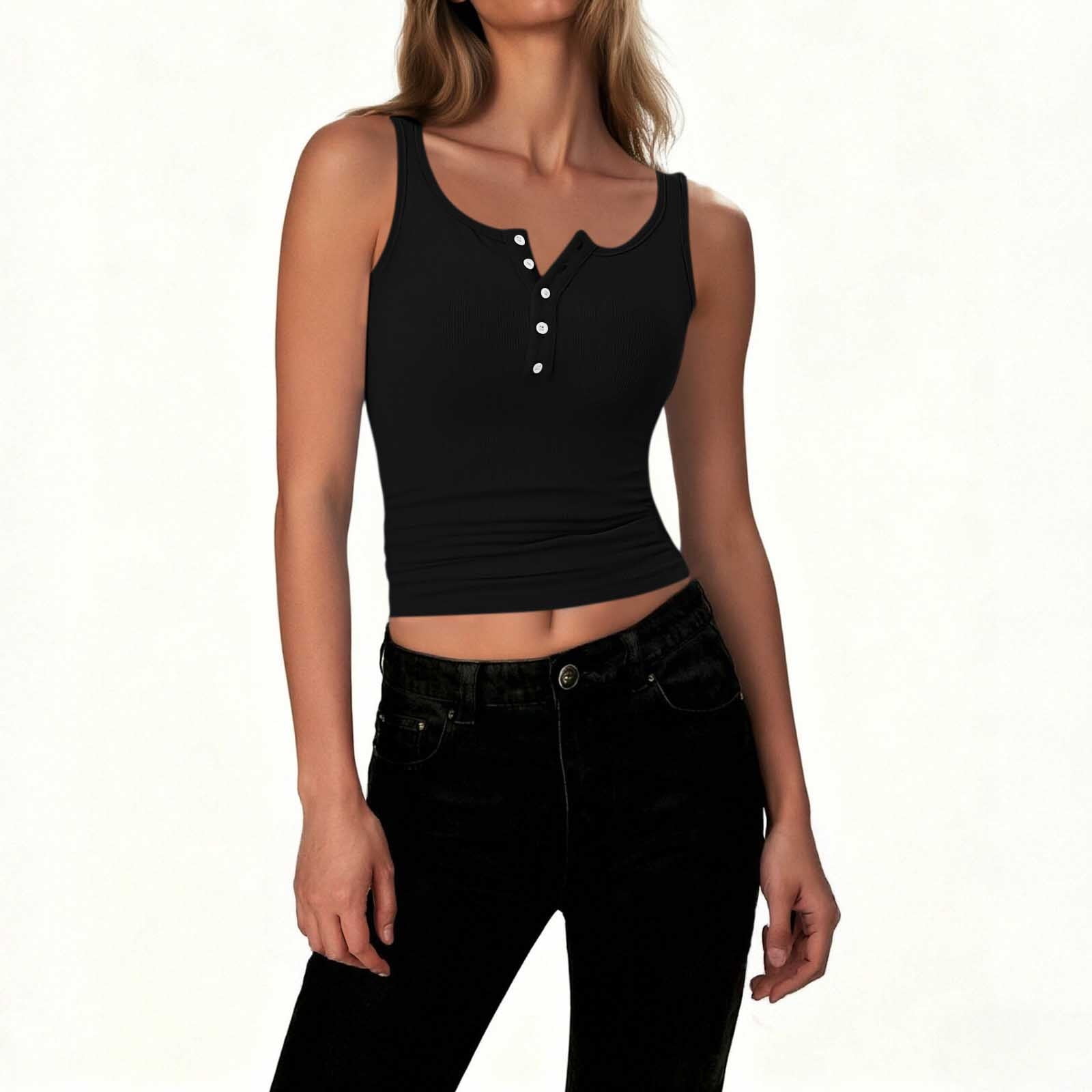 Women's Button-Up Sweater Vest - Knit Sleeveless Tank Top For Business Casual, Summer & Office Outfits