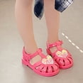 thumbnail image 1 of BRGZLK Toddler Baby Girls Jelly Sandals Cute Heart Decor Closed Toe Fisherman Adjustable T-Straps Beach Sandal Kids Soft Sole Non Slip Shoes 2026 Hot Pink 8.5-9 Years, 1 of 9