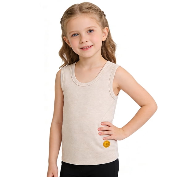 BRGZLK Toddler Baby Girls Tank Tops Summer Solid Color Trendy Soft Comfort Sleeveless Round Neck Casual Active Athletic Sleeveless Camisole Pullover Tops Khaki 2-3 Years