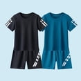 thumbnail image 1 of BRGZLK Toddler Boys 2 Piece Set Summer Athletic Round Neck Short Sleeve Shirt Quick Dry Mesh Shorts Set Kids Versatile Casual Loose Outdoor Sport Outfit Brown 4-5 Years, 1 of 4