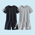 thumbnail image 1 of BRGZLK Toddler Boys 2 Piece Set Summer Athletic Round Neck Short Sleeve Shirt Quick Dry Mesh Shorts Set Kids Versatile Casual Loose Outdoor Sport Outfit White 4-5 Years, 1 of 4