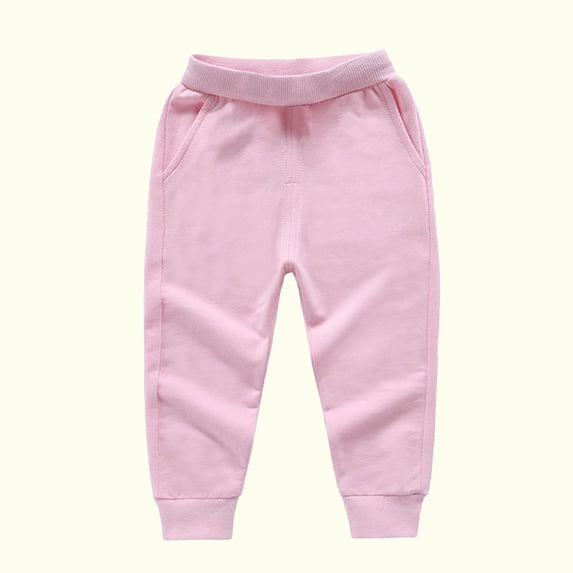 BRGZLK Toddler Boys Girls Jogger Pants 2026 Fall Winter Fashion Cute Solid Color Elastic Waist Joggers Kids Cotton Sweatpants Trendy Streetwear Clothes Pink 3-4 Years