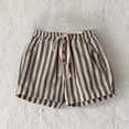 thumbnail image 1 of BRGZLK Toddler Boys Shorts Summer Cotton Stripe Elastics Waist Casual Shorts Lightweight Soft Comfortable Button Decor Outerwear Casual Shorts Khaki 3-4Y, 1 of 5