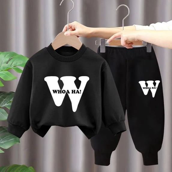 BRGZLK Toddler Boys Sweatsuits Trendy Cute Kids 2 Piece Long Sleeve Crewneck Sweatshirts Jogger Sweatpants Comfort Warm Sets for Fall Winter Casual Daily 2026 Black 2-3 Years