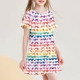 thumbnail image 1 of BRGZLK Toddler Girls Casual Sundress Cute Love Heart Print Dreamy Pajamas Loose Casual Comfortable Mid-Calf Nightgown Multicolor 6-7 Years, 1 of 5
