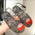 thumbnail image 1 of BRGZLK Toddler Girls Jelly Sandals Summer Fashion Breathable Closed Toe Soft Sole Casual Cute Rainbow Princess Flat Sandals with Adjustable Strap and Waterproof Design Black 11.5(Little Kids), 1 of 7