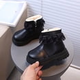 thumbnail image 1 of BRGZLK Toddler Girls Lace Trim Boots Autumn Winter Fashionable Cute Soft Sole Comfortable Plush Thick Warm Ankle Booties Casual Versatile Outdoor Footwear with Side Zipper Black 11.5 Little Kids, 1 of 8