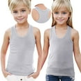 thumbnail image 1 of BRGZLK Toddler Kids Basic Cotton Tank Top Boys Girls Fashion Cute Solid Color Stretch Sleeveless Undershirt Gray 8-9 Years, 1 of 6