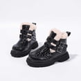thumbnail image 1 of BRGZLK Toddler Kids Girls Boots Winter Casual Comfy Warm Fleece Lined Snow Boots Trendy Solid Color Waterproof Non Slip Ankle Booties with Buckle Detail Black 5.5-6 Years, 1 of 8