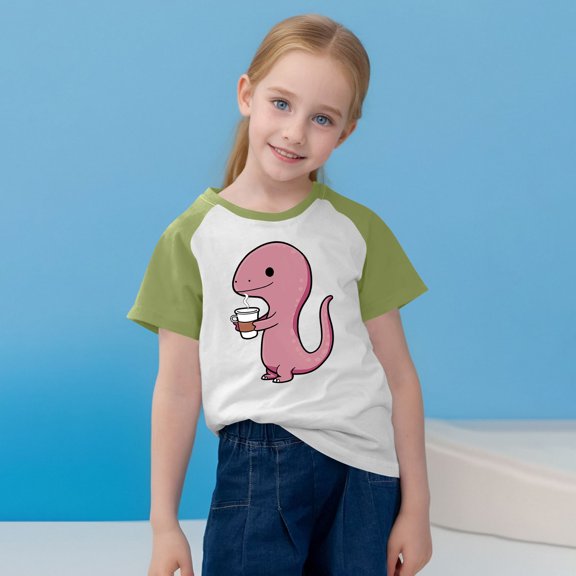 BRGZLK Toddler Kids Short Sleeve Shirts Boys Girls Cute Graphic Tees Summer Beach Round Neck Short Sleeve Top Mint Green 9-10 Years