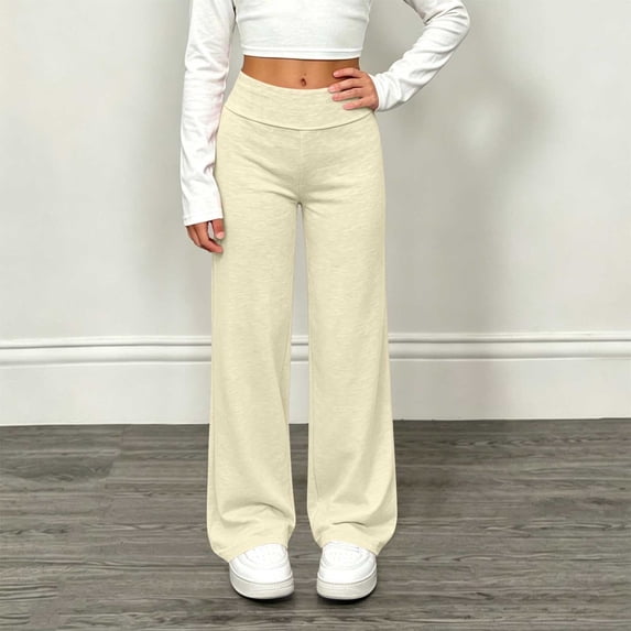 BRGZLK Wide Leg Sweatpants for Girls 2026 Fall Solid Color Elastic Waist Yoga Lounge Pants Back to School Lightweight Versatile Long Pants for Teen Girls Army Green 10-11 Years