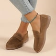 thumbnail image 1 of BRGZLK Woman's Fashion Casual Comfortable Round Toe Low Heels Shoes Solid Color Shoes, 1 of 5