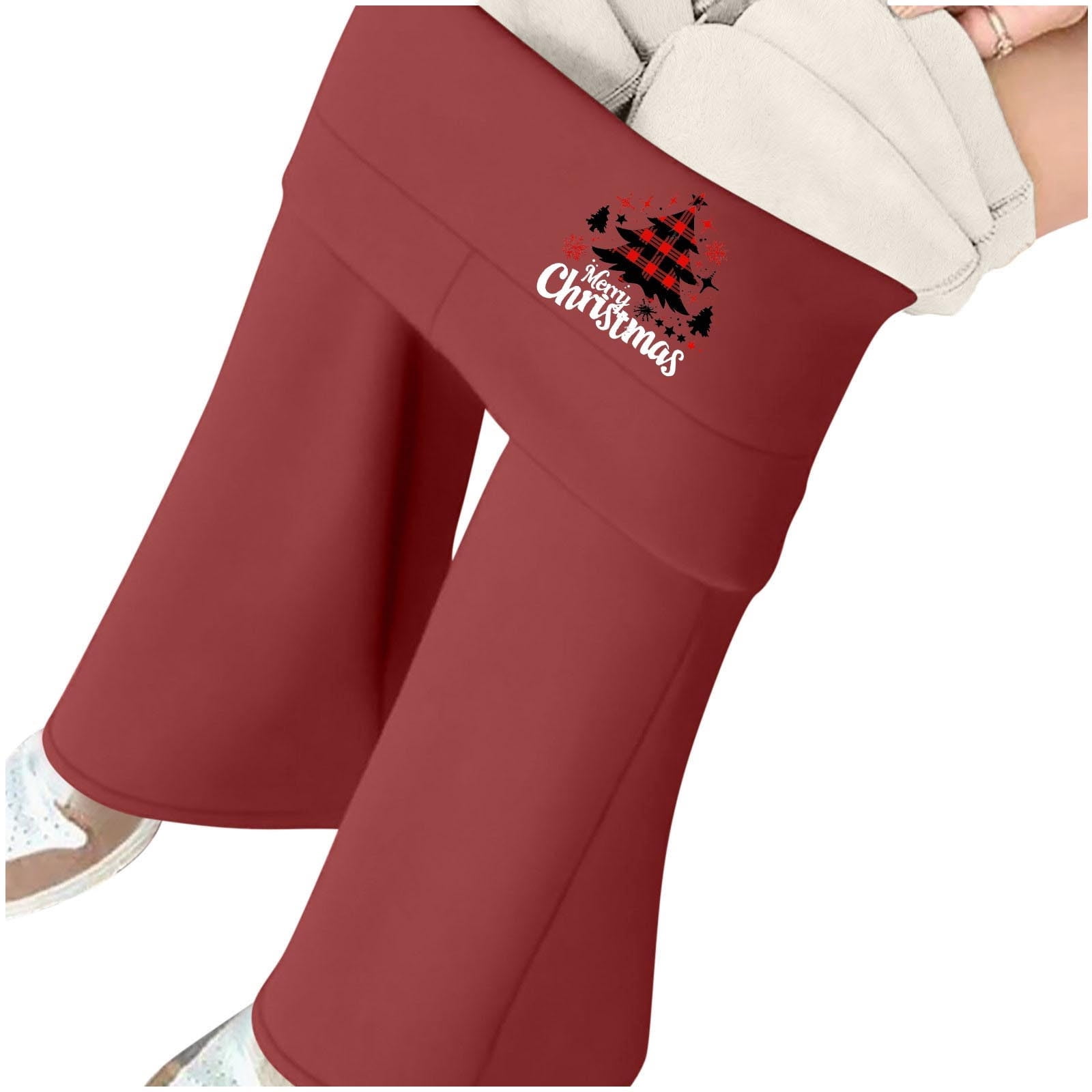 BRGZLK Women Cute Funny Christmas Leggings Printed Shiny Holiday Tights Pants Fashion Casual
