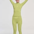 thumbnail image 1 of BRGZLK Women Fleece Thermal Underwear Long Johns Round Neck Tight Skiing Sports Keep Warm Base Layer Thermal Underwear Sets for Cold Weather Green XL, 1 of 5