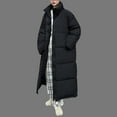 thumbnail image 1 of BRGZLK Women Waterproof Parka Jacket Trendy Coat Removable Hooded Winter Jacket Cotton Padded Warm Maxi Puffer Coat Lady Long Coats Parka Jacket with Pockets for Winter Outgoing Holiday, 1 of 7
