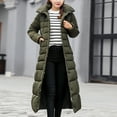 thumbnail image 1 of BRGZLK Women Waterproof Parka Jacket Trendy Coat Removable Hooded Winter Jacket Cotton Padded Warm Maxi Puffer Coat Long Knee-Length Loose Anti Cold Warm Thickened Hooded Cotton Jacket for Work Office, 1 of 5
