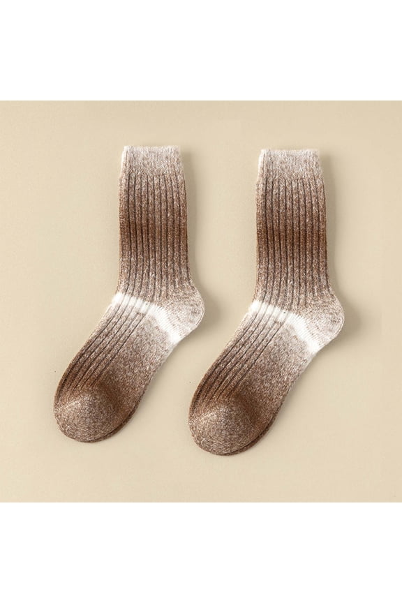 Women Winter Plush Socks Unisex Thickened Warm Home Sleep Mid Tube Socks Vintage Warm Womens Sock Coffee One Size