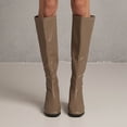 thumbnail image 1 of BRGZLK Women's Autumn Winter Long Boots Solid Color Square Toe Chunky Heel High Heel Knee-Length Boots Daily Walking Shoes Khaki 38, 1 of 10